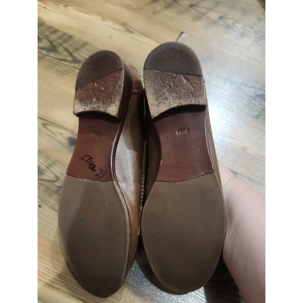 Tory Burch Preppy Brown Gold Leather‎ Penny Loafer Academia Scandi Poetcore 7.5